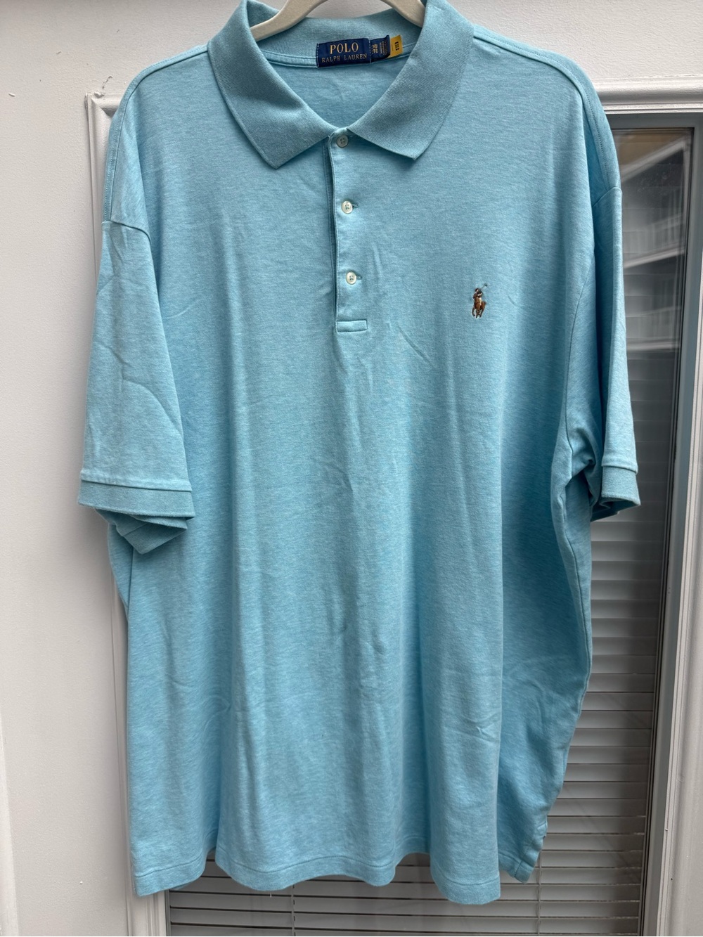 Polo Ralph Lauren 2XB Big & Tall Soft Cotton Polo Shirt Heather Sky Blue